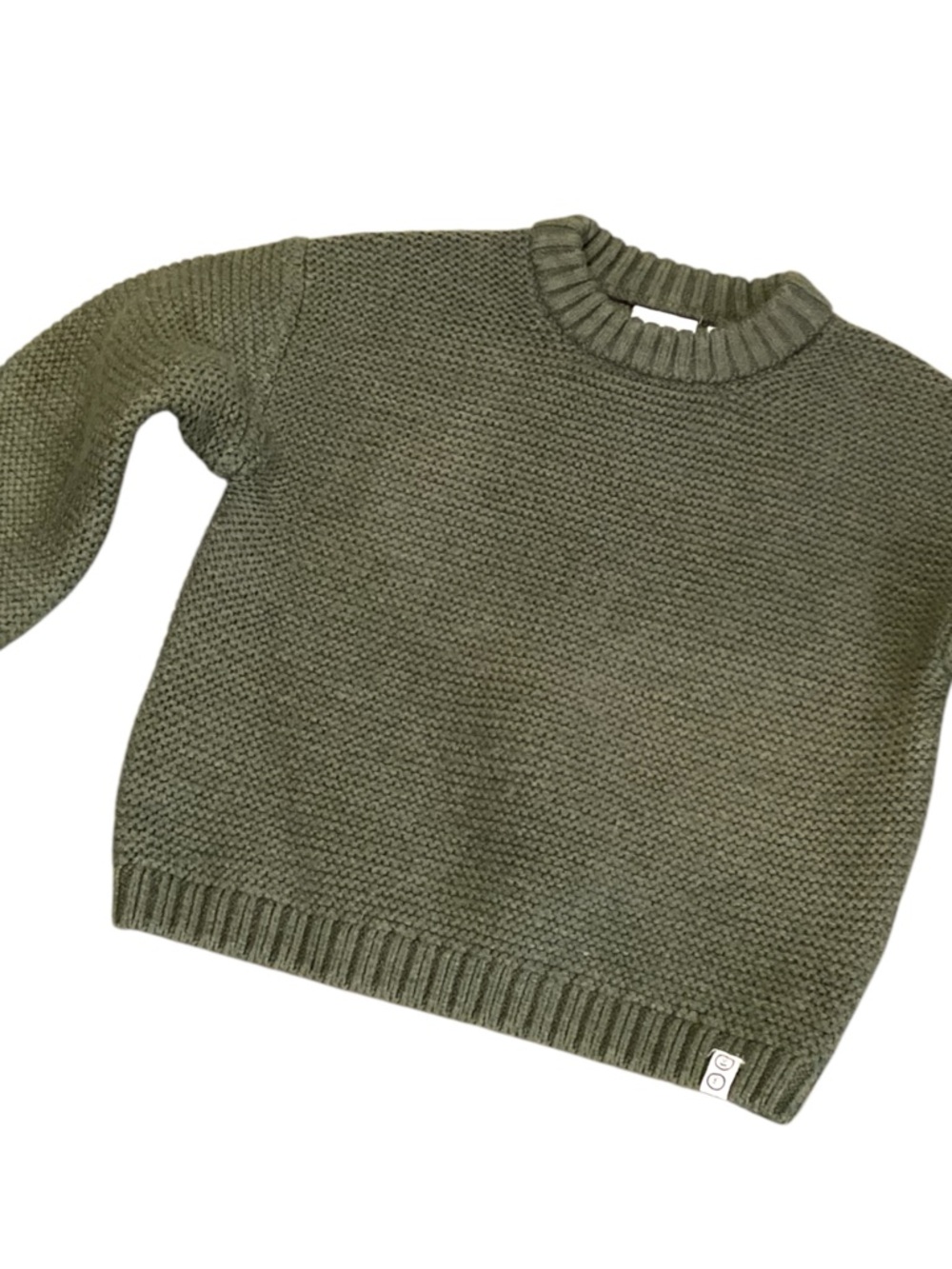 ZARA Toddler Army Green Knit Crew‎ Neck Sweater 18-24 Months Unisex